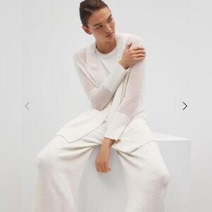 Soma Open Stitch Knit White Cozy Cardigan Duster Women’s Size XXL Lightweight